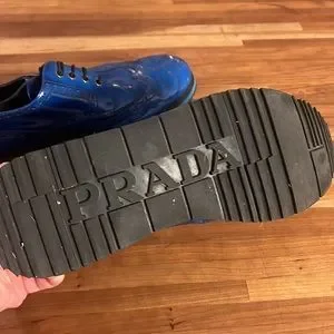 Prada | Shoes | Like New Blue Patent Leather Prada Dress  display picture 3